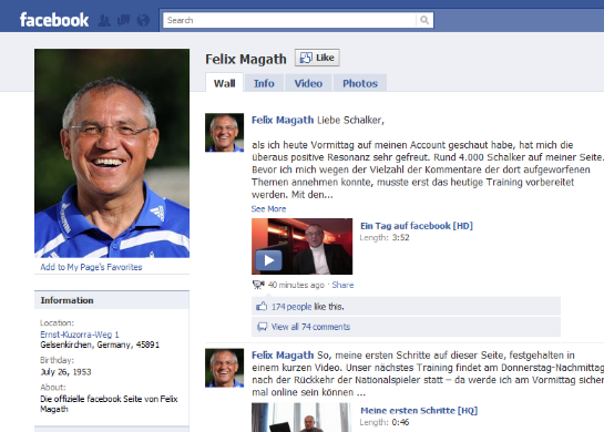 Felix Magath auf Facebook